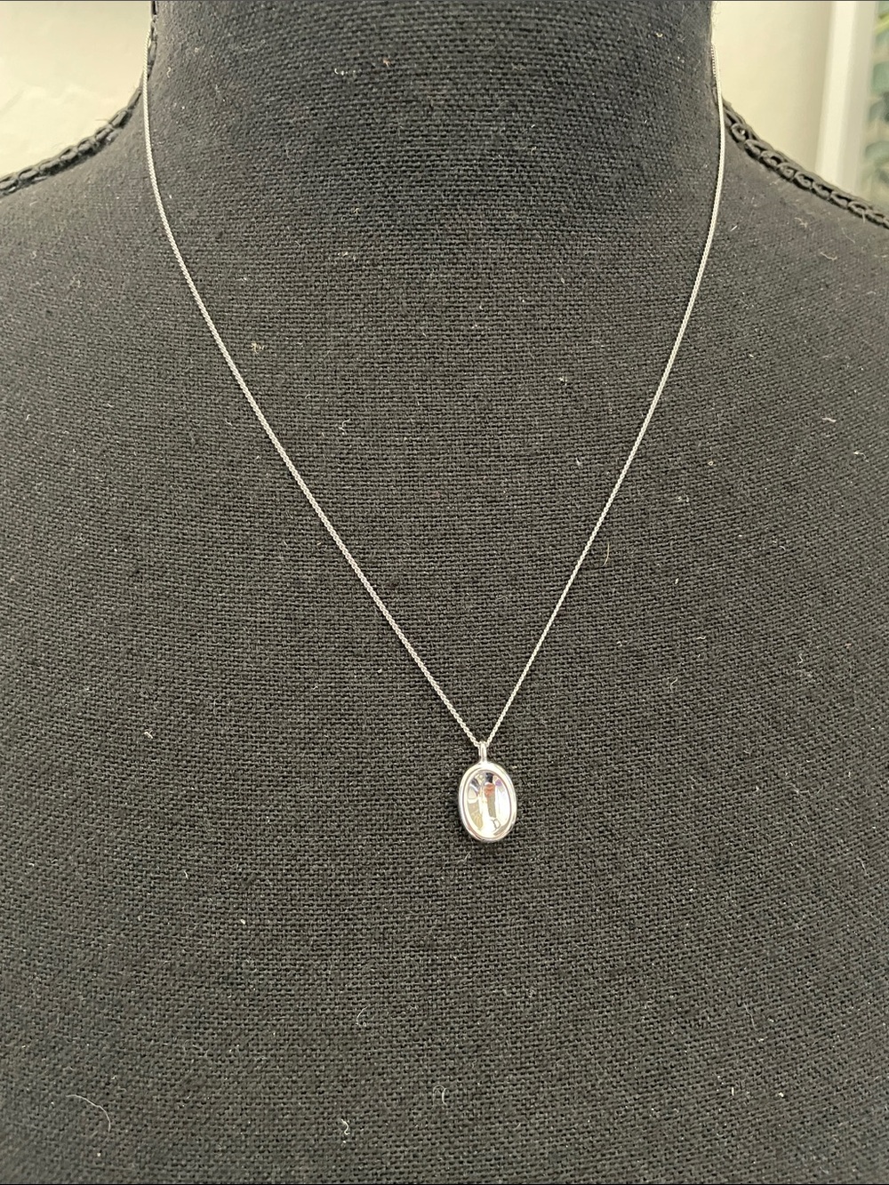 Sterling silver mirror necklace